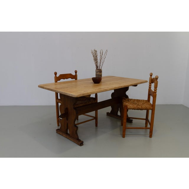 1960s Vintage Danish Brutalist Oak Dining Table, 1960s For Sale - Image 5 of 18