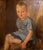 Heinrich Pforr, Childhood Study: Seated Boy in a Blue Smock, 1924, Oil on Canvas For Sale - Image 3 of 11
