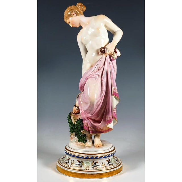 Ceramic Large Antique Art Nouveau Figurine by Robert Ockelmann for Meissen, 1890s For Sale - Image 7 of 10