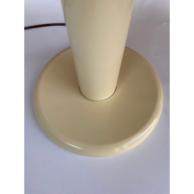 1980s Enamel Ivory Table Lamp With Original Pleated Shade - A Pair For Sale In Chicago - Image 6 of 9
