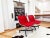 Metal Vintage Red Leather Chair by Charles Pollock for Knoll, 1970 For Sale - Image 7 of 10