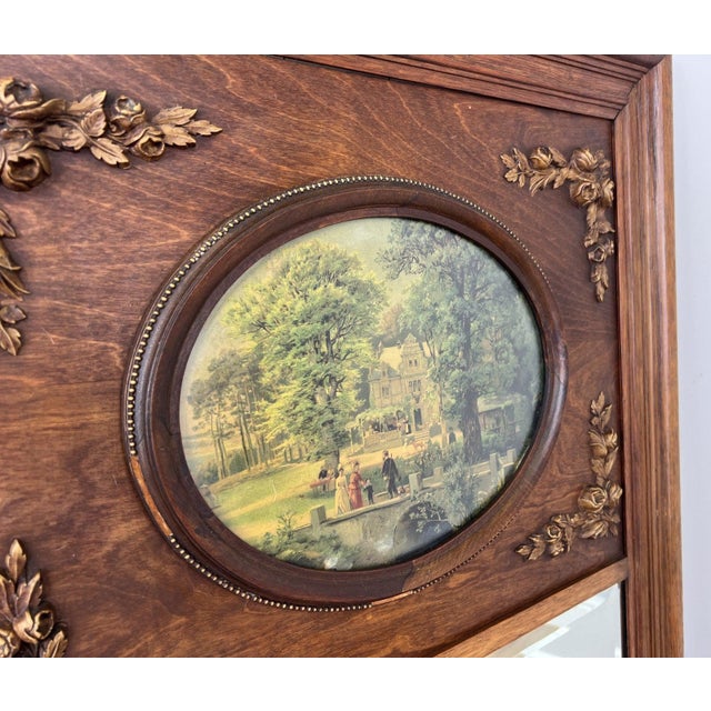 French Style Wall Mirror in Oak For Sale - Image 6 of 14