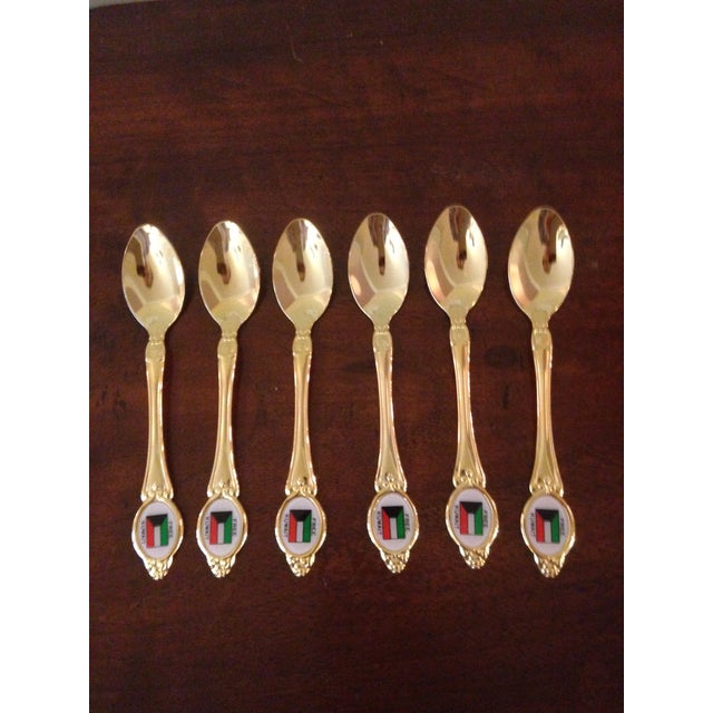 Vintage GoldPlated Demitasse Spoons, "Free Kuwait" Set of 6 Chairish