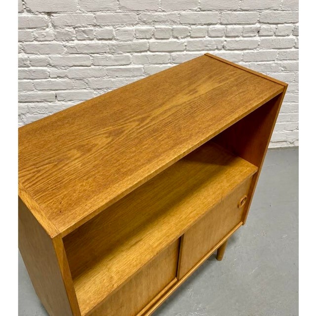 Mid Century Modern Oak Bookcase | Danish MCM Storage Cabinet, C. 1960’s For Sale - Image 12 of 14