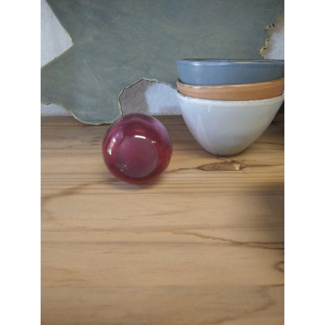 Mid 20th Century Mid-Century Glass Sommerso Bud Stem Vase, Raspberry Burgundy Wine Coloring For Sale - Image 5 of 6