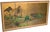Fine vintage Japanese 4-panel painted silk Byobu (folding screen), depicts a Summer Landscape with trees, houses, and a...