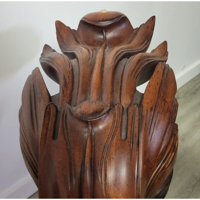 Round Pedistal Italian Carved Walnut Dining or Center Table, 1950s For Sale In Raleigh - Image 6 of 7