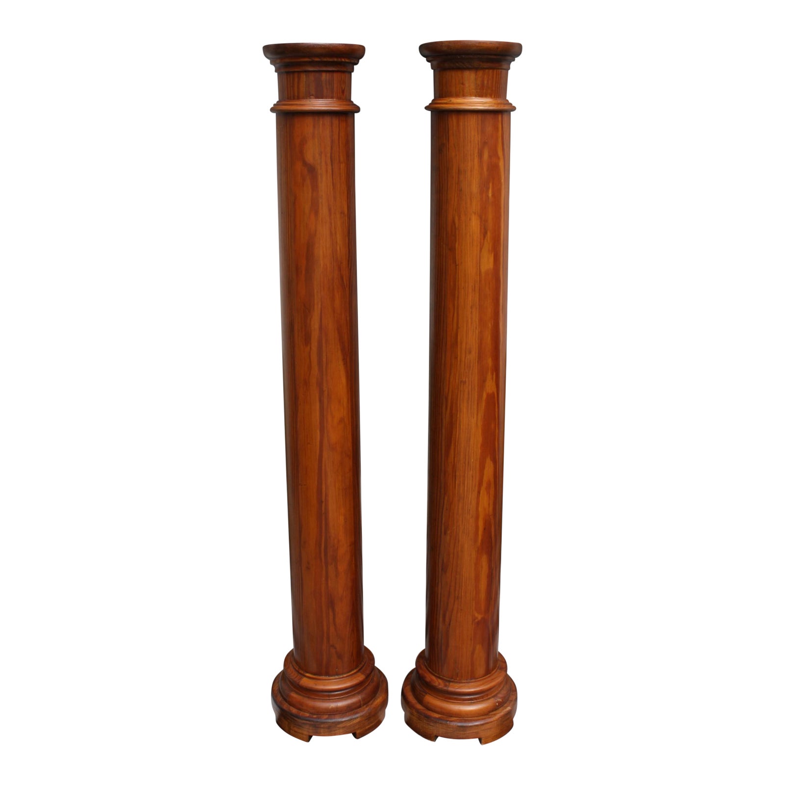 Vintage Pair Of Wood Columns Wood Pedestals Wood Pillars