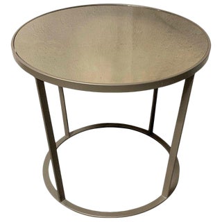 New Coffee or Side Table in Champagne Color With Smoked Mirrored Glass Top For Sale