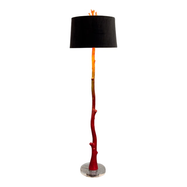 Ombre Red Branch Floor Lamp For Sale