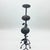 Hand Forged Iron Candelabra Set of 3 (80-100cm) Antique Copper Finish Sculpted Twist & Leaf Floor Set For Sale - Image 4 of 6