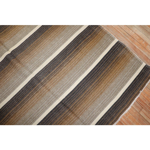 Late 20th Century Striped Turkish Kilim - 5'6" x 6'7" For Sale - Image 4 of 10