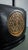 Vintage Black & Gold Chinoiserie Table Lamp With Asian Medallion and Matching Finial For Sale - Image 9 of 13