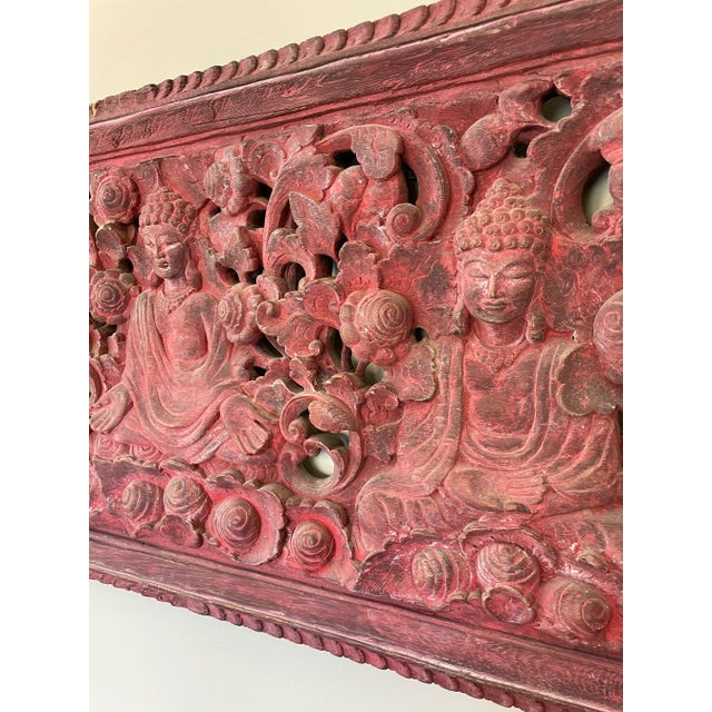 Antique Indonesian Carved Teak Panel For Sale - Image 12 of 13
