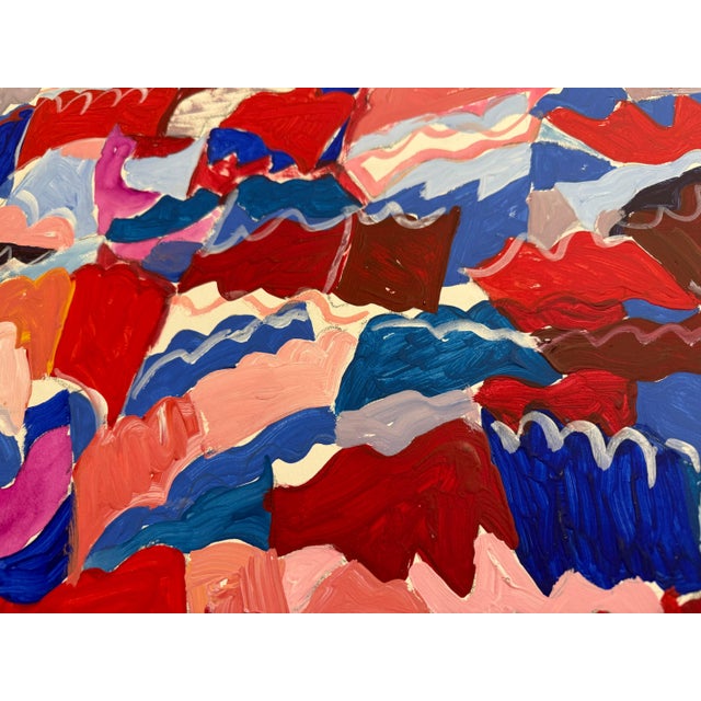 Helmut Dittmann (1931–2000), abstract composition in red and blue, unsigned. This work comes from the estate of the artist...