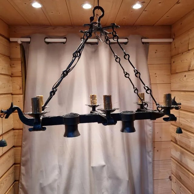 Dragon Chandelier, 1950s For Sale - Image 9 of 10