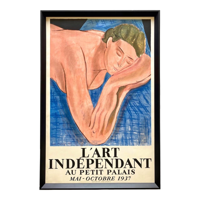 Henri Matisse Vintage 1937 Mourlot Fine Art Lithograph Print Framed Landmark French Exhibition Poster " Le Reve " 1935 For Sale