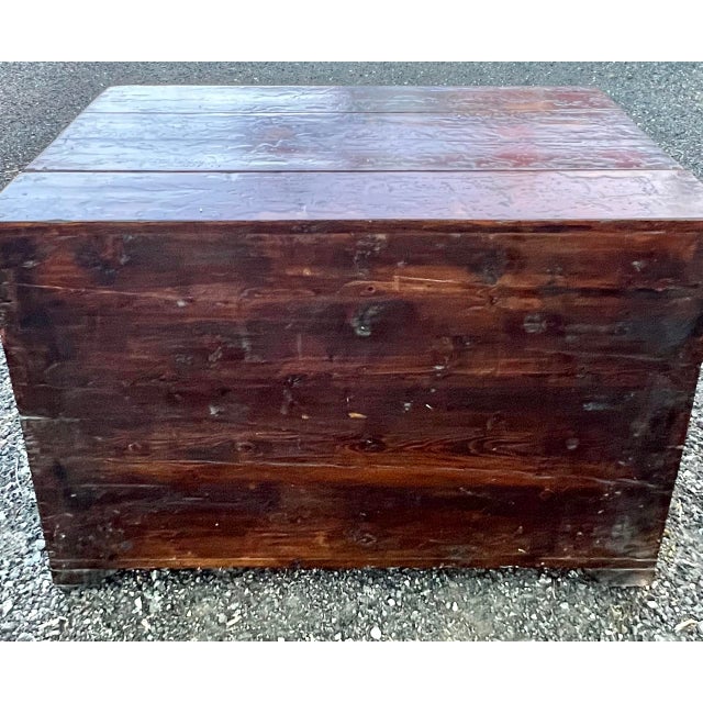 Antique 19th Century Chinese Red Lacquer Trunk For Sale - Image 12 of 12