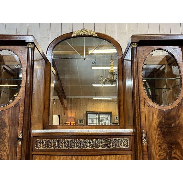 Art Deco Period Sideboard in Mahogany, Oak and Marble Top, 1930s For Sale - Image 10 of 18