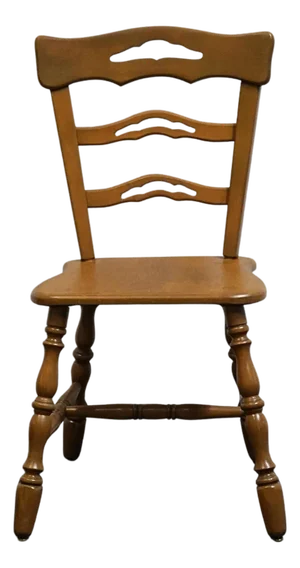 Hecht Co. Washington, d.c. Solid Hard Rock Maple Colonial Early American Style Dining Side Chair
