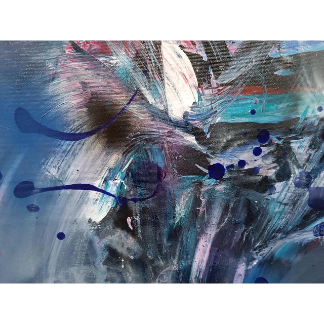 Ovidiu Kloska, Blue Gravity of the Forgotten Bloom, 2025, Acrylic on Canvas For Sale - Image 6 of 9