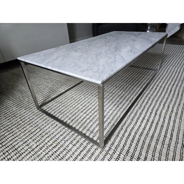 Blu Dot Blu Dot Marble Coffee Table For Sale - Image 4 of 7