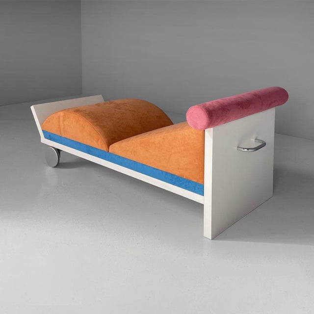 Metal Italian Chaise Lounge Juan by Marco Panini for Memphis, 1987 For Sale - Image 7 of 17