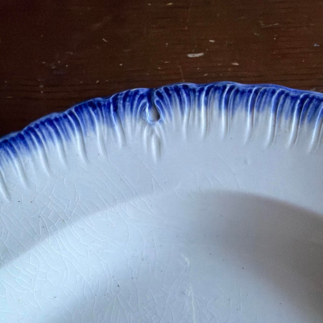 Antique Pearlware Blue Feather Edge Platter, English, Early 19th Century For Sale - Image 10 of 18