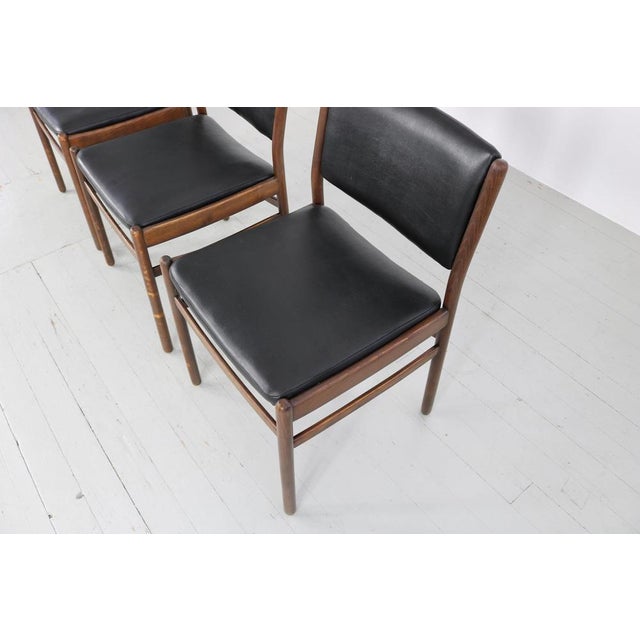 Wooden Chairs with Leatherette Upholstery, Italy, 1960s, Set of 3 For Sale - Image 12 of 18