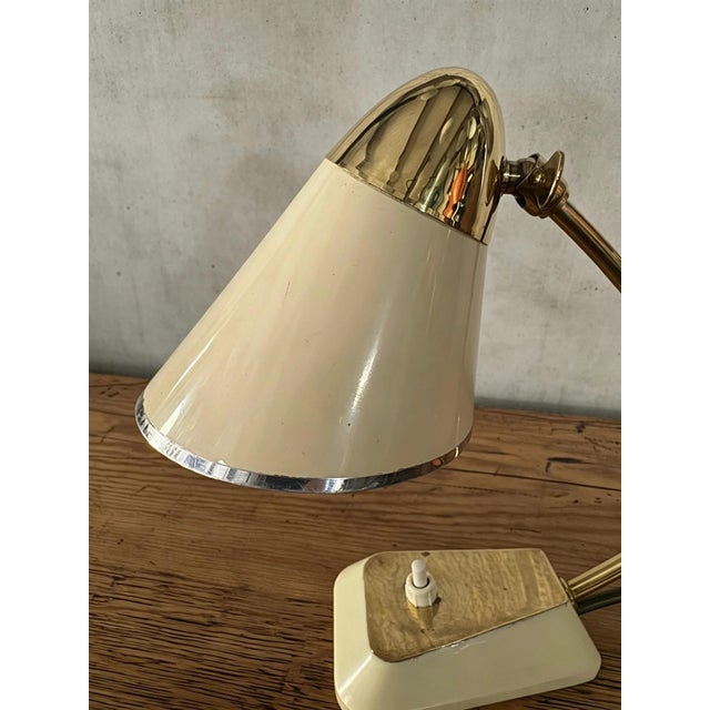 Vintage German Table Lamp in Brass, 1960s For Sale - Image 9 of 11