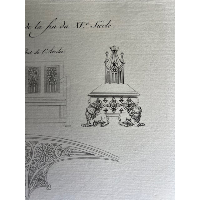 Paper Mid 19th Century Etching Reproduction of 15th Century Furniture and Arabesques by French Artist Nicolas Xavier Willemin For Sale - Image 7 of 8