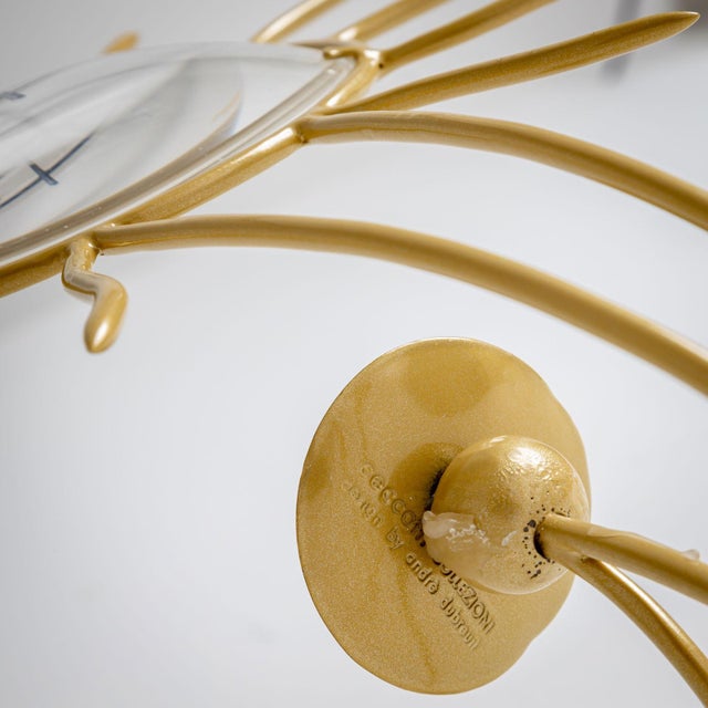 Gold Pair of André Dubreuil (*1951) ‘Soleil’ Wall Appliqués, France, Designed in 1987 For Sale - Image 8 of 12