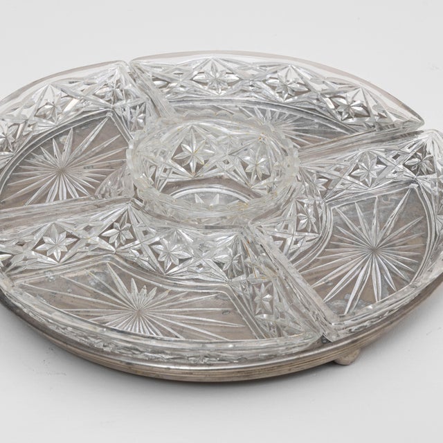 20th Century French Crystal Serving Dish On Silver Base For Sale - Image 13 of 18