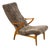 Jio Möbler, Chaise Lounge, Gray Shearling, Elm, Sweden, 1960s For Sale