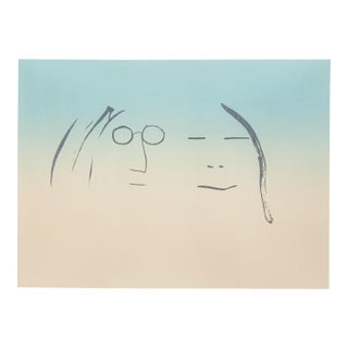 John Lennon Two Is One 1969 Signed Etching on Paper 203/300 Yoko Ono 1991 For Sale