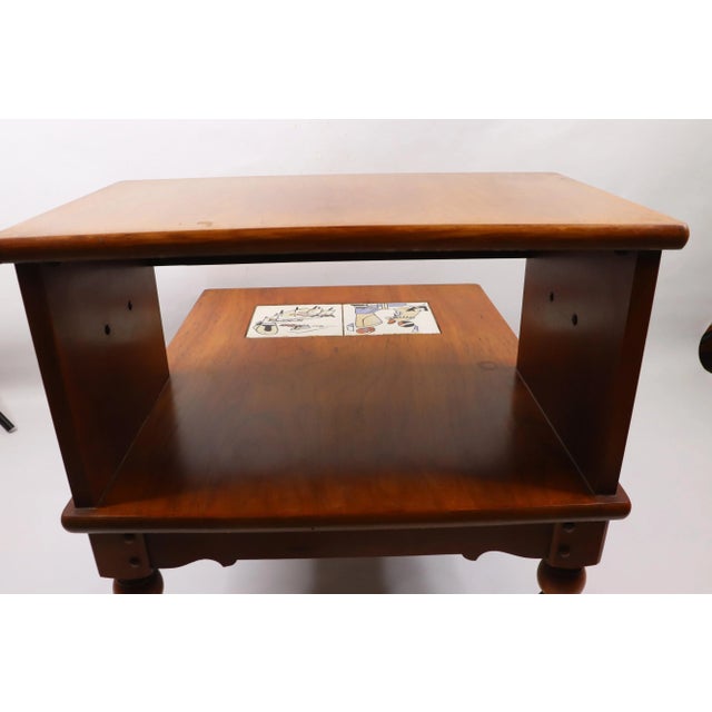 Vintage Lane Furniture Mid-Century Modern Tile Side Table For Sale - Image 10 of 13
