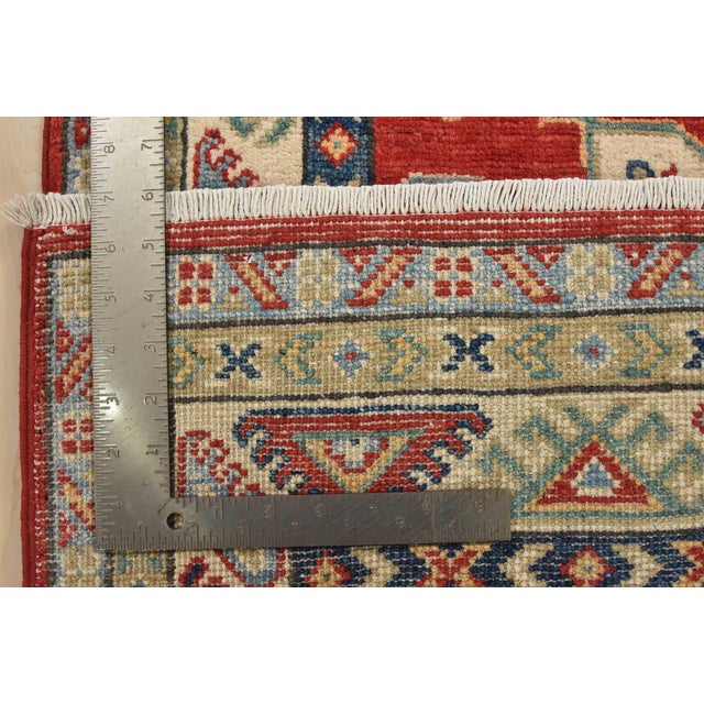 Kazak Runner 2’8” X 6’4” Red Wool Tribal Hand-Knotted Oriental Rug For Sale - Image 12 of 12