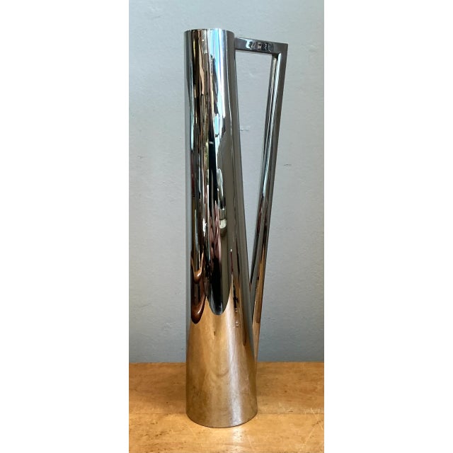 Vintage Modernist Metal Tall Pitcher For Sale In West Palm - Image 6 of 14