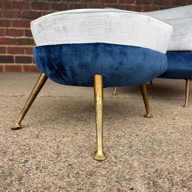 Nello Lenzi Italian Mid Century Chair and Ottoman For Sale - Image 4 of 9