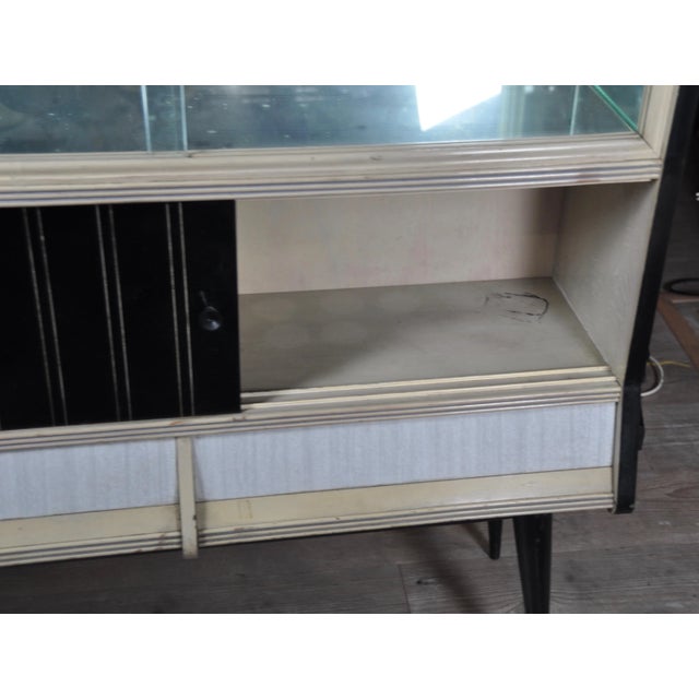 White Formica and Black Display Cabinet, 1960s For Sale - Image 9 of 18