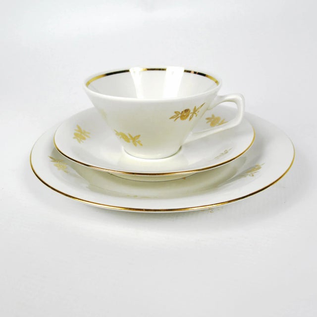 Mid-Century Modern 1950s Porcelain Breakfast Set from Chodziez, Poland- 3 Pieces For Sale - Image 3 of 8