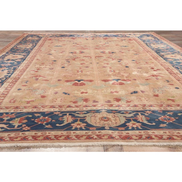 Tan Late 20th Century Vintage Turkish Oushak Rug - 08'08x 12'07 For Sale - Image 8 of 9