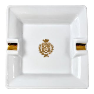 Vintage Grand Hotel Quisisana Capri Italy White Porcelain Ashtray Catchall Dish For Sale