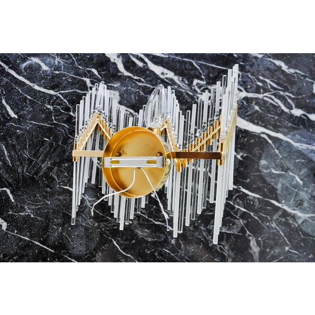 Glass Wall Lamp in Tubular Crystals from Venini, Italy, 1970s For Sale - Image 7 of 8