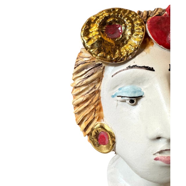 Ceramic Testine Ceramic Sculpture With Heart by Domenico Pinto For Sale - Image 7 of 13