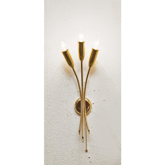 Gold Vintage Sputnik Wall Lamp, 1950s For Sale - Image 8 of 8