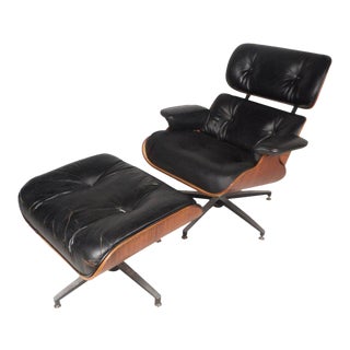 Vintage Modern Eames Style Lounge Chair and Ottoman For Sale