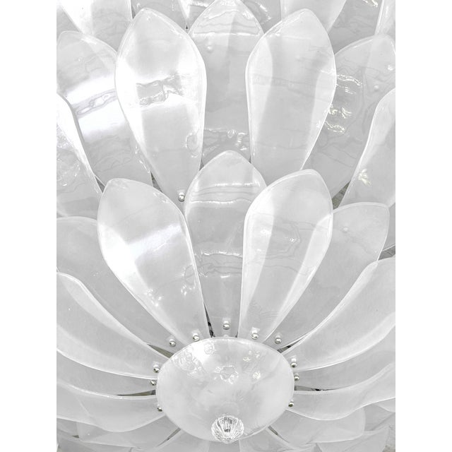 Majestic Contemporary Sanded Murano Glass Flush Mount by Simoeng For Sale - Image 4 of 7