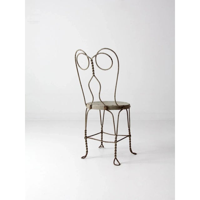 Late 19th Century Antique Gray Ice Cream Parlor Chair For Sale - Image 5 of 7