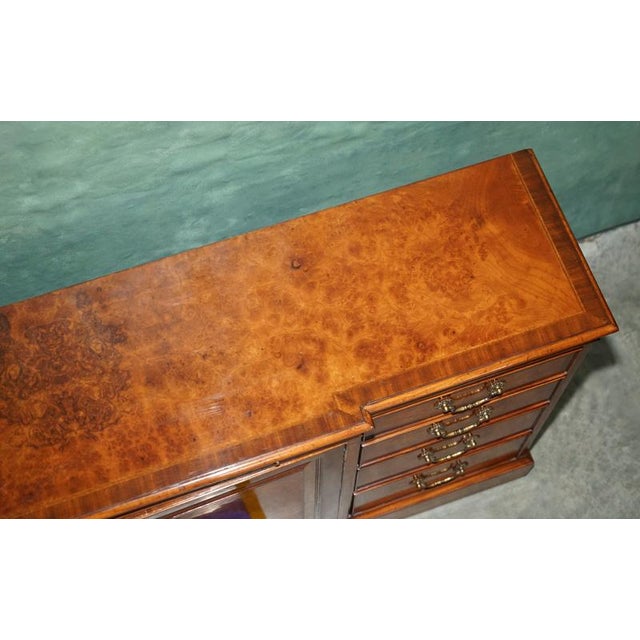 Burr Walnut Breakfront Serving Sideboard by Theodore Alexander For Sale - Image 14 of 18